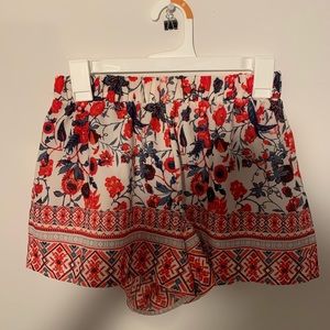 High waisted patterned shorts